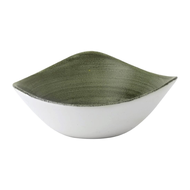 Churchill Stonecast Patina Burnished Green Lotus Bowl 7" Box 12