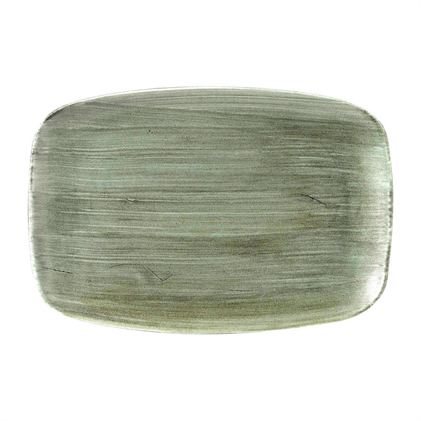 Stonecast Patina Burnished Green Oblong Chefs Plate 13.5x9.25"(Box 6)(Direct)