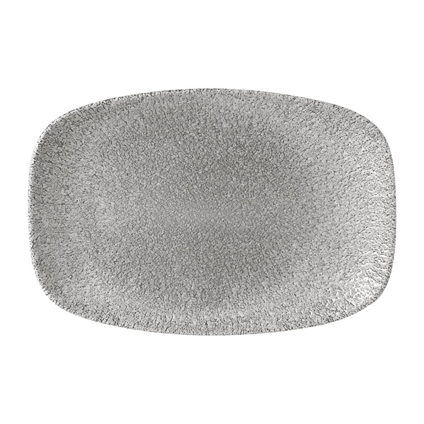 Churchill Raku Jasper Grey Chefs Oblong Plate - 9.35x6.2" (Box 12) (Direct)