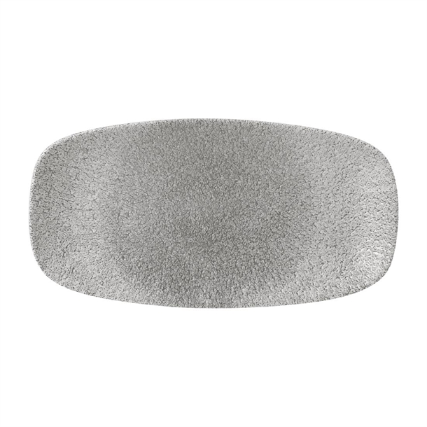 Churchill Raku Jasper Grey Chefs Oblong Plate 11 3/4" X 6" Box 12