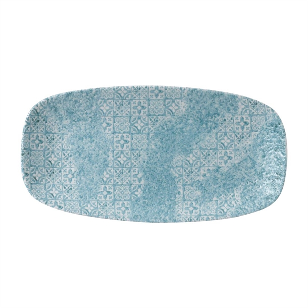 Churchill Aquamarine Med Tiles Chefs Oblong Plate - 11 3/4x6" (Box 12) (Direct)