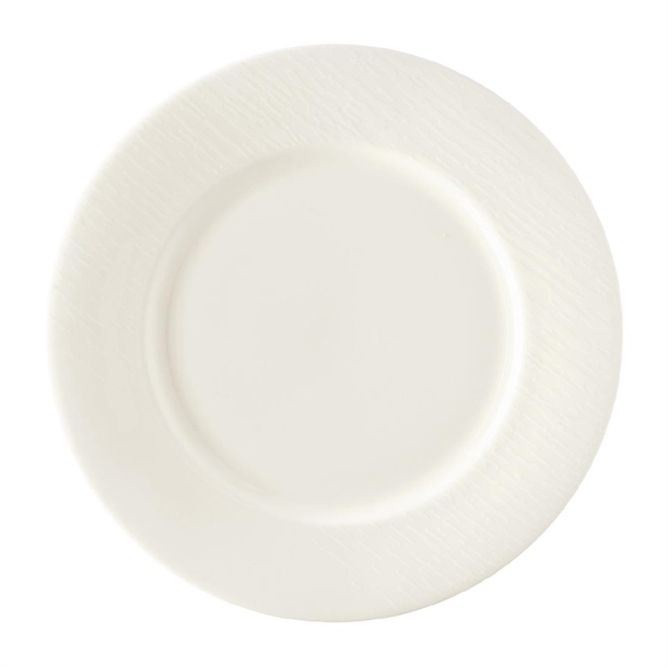 Royal Crown Derby Bark White Flat Rim Plate - 215mm (Box 6) (Direct)