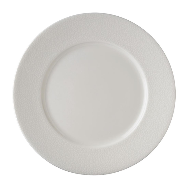 Royal Crown Derby Effervesce White Flat Rim Plate - 215mm (Box 6) (Direct)
