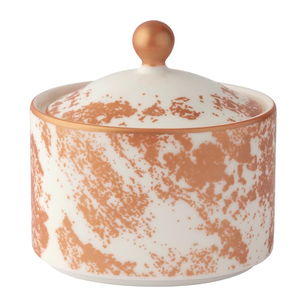 Royal Crown Derby Crushed Velvet Copper Charnwood Sugar Pot (Box 6) (Direct)