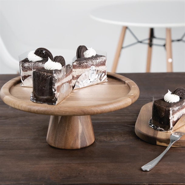 Olympia Acacia Cake Stand 305x127(H)mm - FE150 - Nisbets