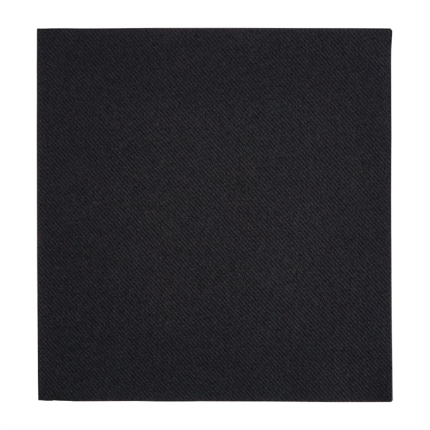 Fiesta Recyclable 40cm Airlaid 4 Fold Black Dinner Napkin (Pack 500)