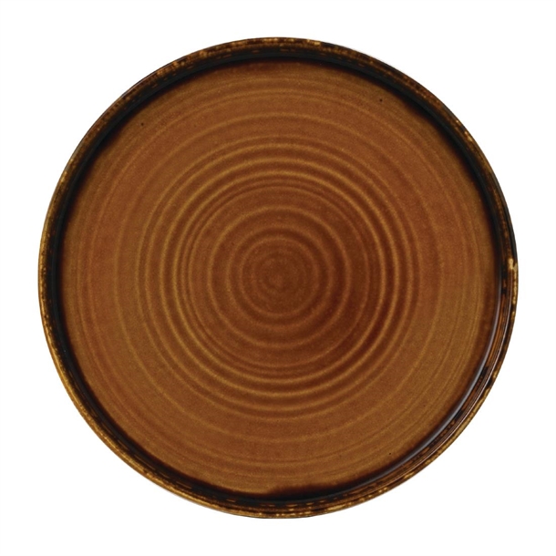 Dudson Harvest Brown Walled Plate - 10 2/8" (Box 6) (Direct)