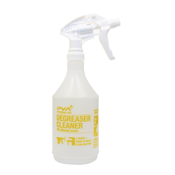 PVA Hygiene Degreaser Labelled Empty Trigger Bottle - 750ml