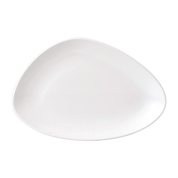 Super Vitrified Isla White Chefs' Triangle Plate 12x8 " (Box 6) (Direct)