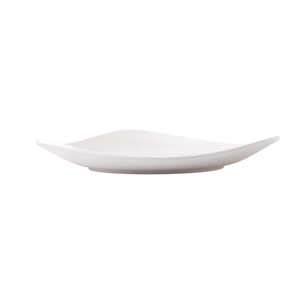 Plastic White Lotus Melamine Platter 13 3/4" (Box 4) (Direct)
