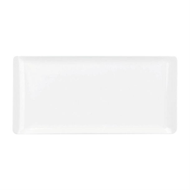 Plastic Rectangular White Melamine Tray 11 3/4"x5 3/4" (Box 6) (Direct)