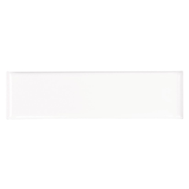 Plastic Rectangular White Melamine Tray 22"x6" (Box 4) (Direct)