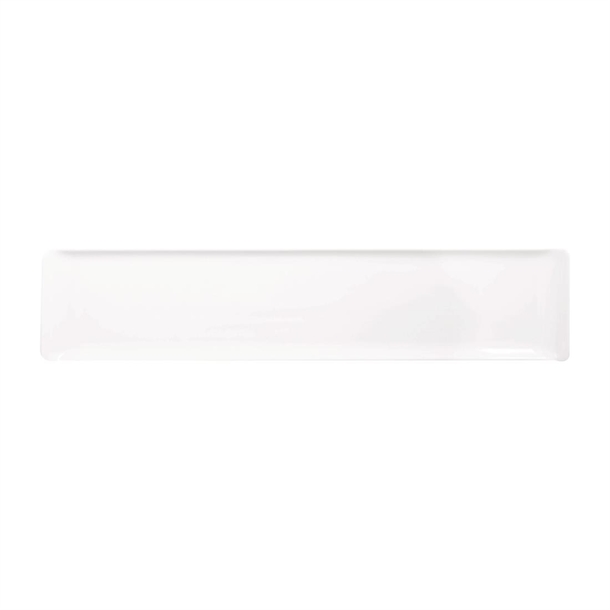 Plastic Rectangular White Melamine Tray 18 2/8x4 1/8" (Box 4) (Direct)