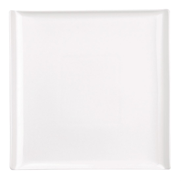 Plastic Square White Melamine Tray 11 7/8"x11 7/8" (Box 4) (Direct)