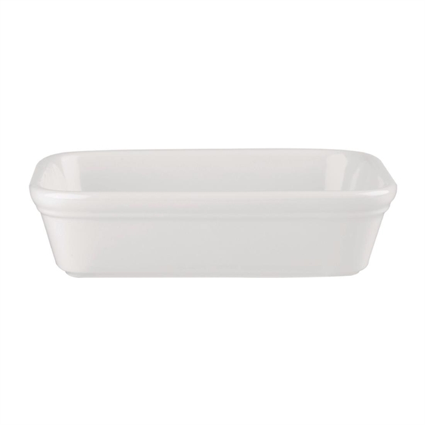 White Cookware Shallow Rectangular Dish 6.13" (Box 12) (Direct)