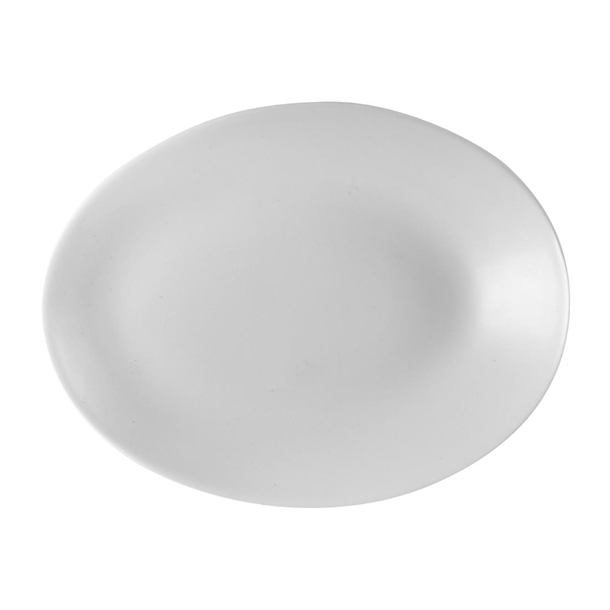 White Oval Orb Plate 11 1/2x9" (Box 12) (Direct)