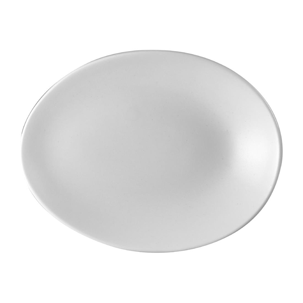 White Oval Orb Plate 8x6" (Box 12) (Direct)