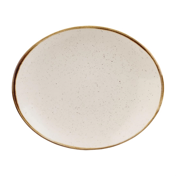 Stonecast Barley White Orbit Oval Coupe Plate 7.75" (Box 12) (Direct)