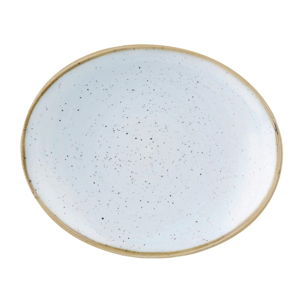 Stonecast Duck Egg Orbit Oval Coupe Plate - 7 3/4" (Box 12) (Direct)