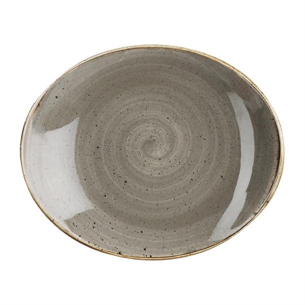 Stonecast Grey Orbit Oval Coupe Plate 7.75" (Box 12) (Direct)