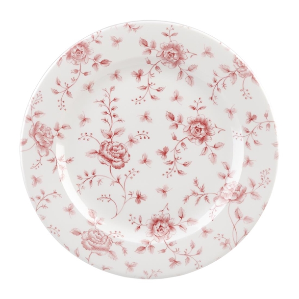 Churchill  Rose Chintz Cranberry Profile Plate 12" Box 6