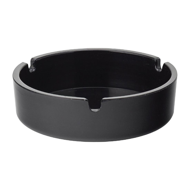 Black Melamine Ashtray 4" 10cm (Box 10) (B2B)