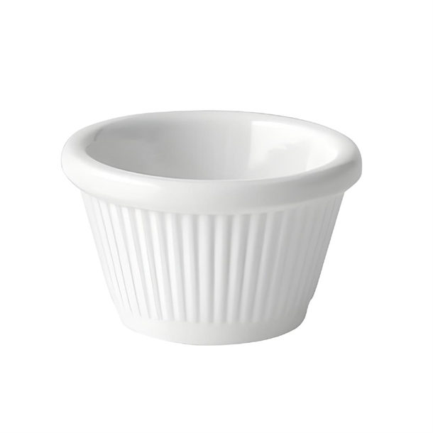 Fluted White Ramekin 1oz 3cl (Box 12) (B2B)