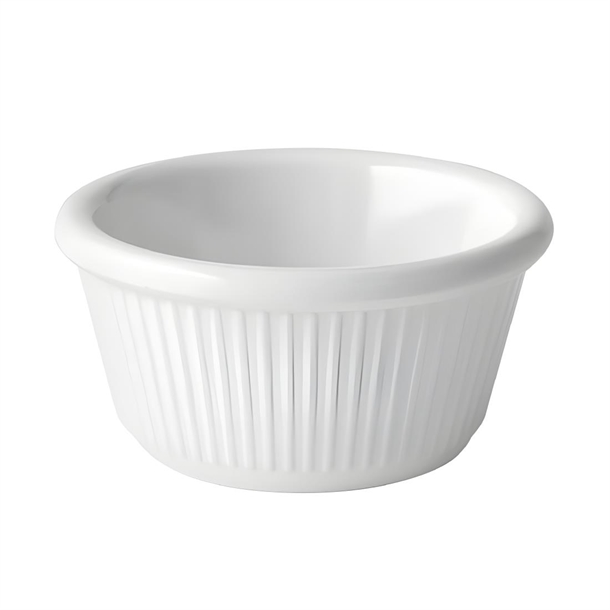 Fluted White Ramekin 3oz 9cl (Box 12) (B2B)