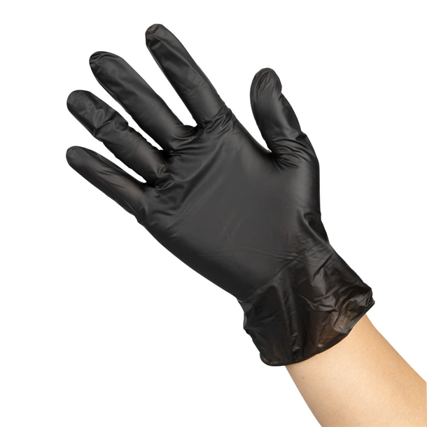Hygiplas Vinyl Powder Free Glove Black - Size S (Pack 100)