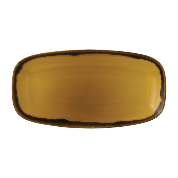 Dudson Harvest Mustard Chef's Oblong Plate 11 3/4x6" (Box 12) (Direct)