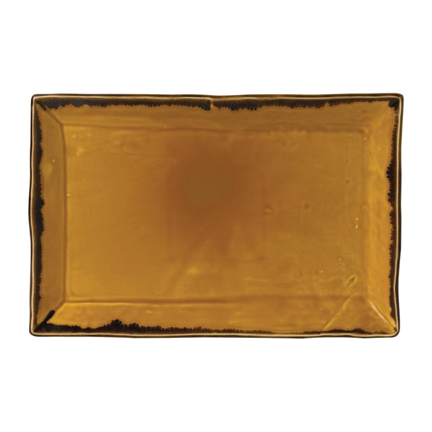 Dudson Harvest Mustard Rectangular Tray 13 1/2x9 1/8" (Box 6) (Direct)