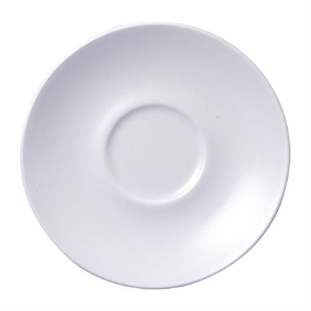 Churchill Super Vitrified Vellum White Espresso Saucer 4 1/2 " (Box 12) (Direct)
