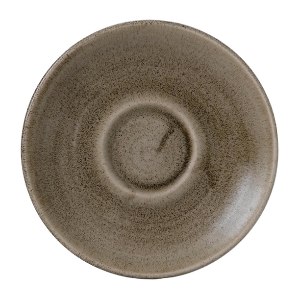 Super Vitrified Stonecast Patina Antique Taupe Saucer 6 1/4 " (Box 12) (Direct)