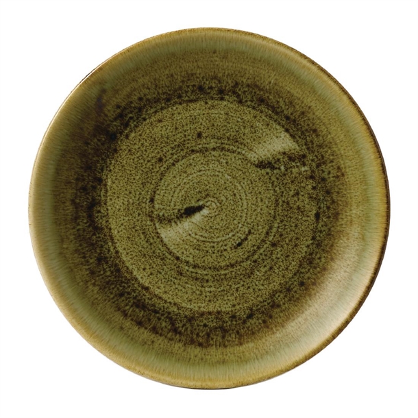 Super Vitrified Stonecast Plume Olive Coupe Plate 11 1/4 " (Box 12) (Direct)