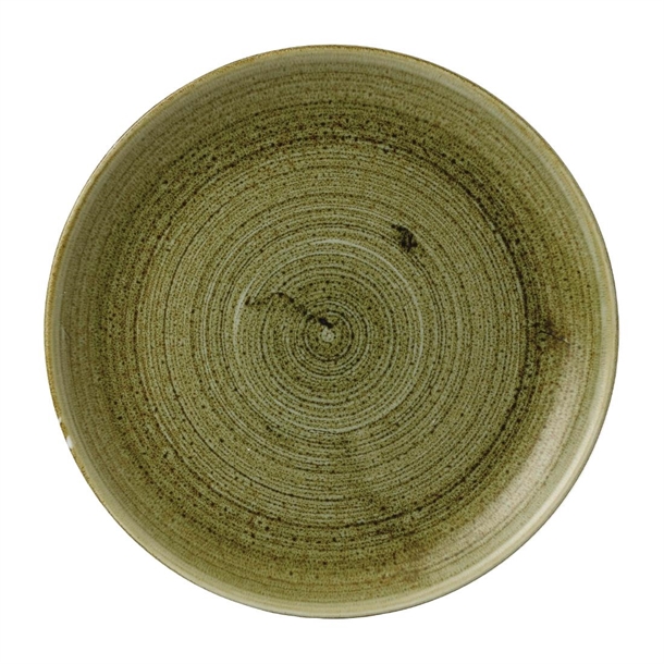 Super Vitrified Stonecast Plume Olive Coupe Plate 10 1/4 " (Box 12) (Direct)