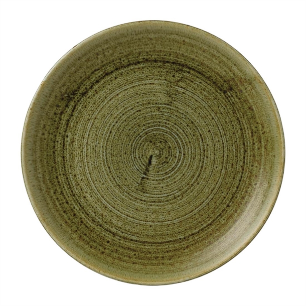 Super Vitrified Stonecast Plume Olive Coupe Plate 8 2/3 " (Box 12) (Direct)