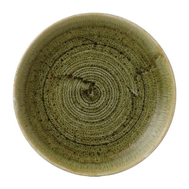 Super Vitrified Stonecast Plume Olive Coupe Plate 6 1/2 " (Box 12) (Direct)