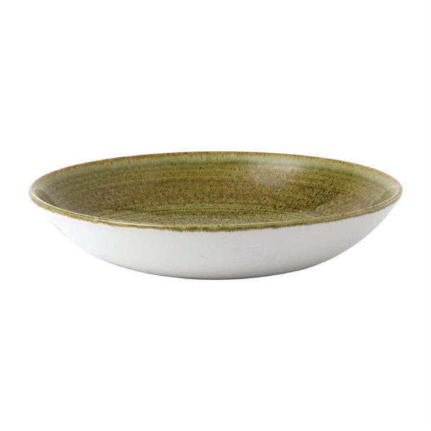 Super Vitrified Stonecast Plume Olive Coupe Bowl 40oz (Box 12) (Direct)