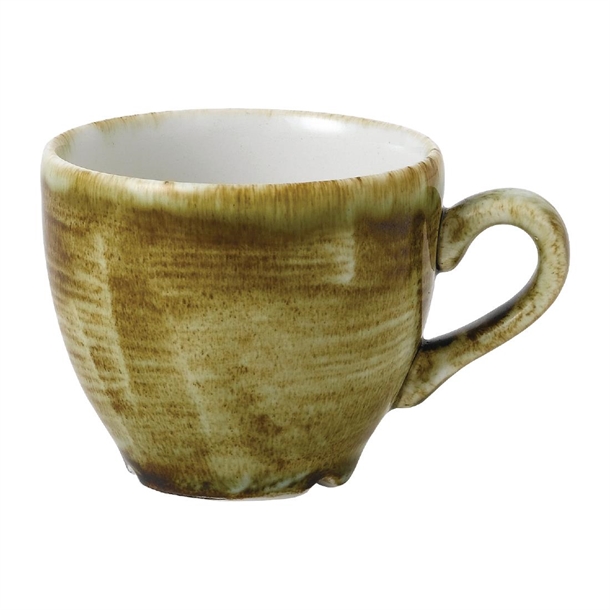 Super Vitrified Stonecast Plume Olive Espresso Cup 3.5oz (Box 12) (Direct)