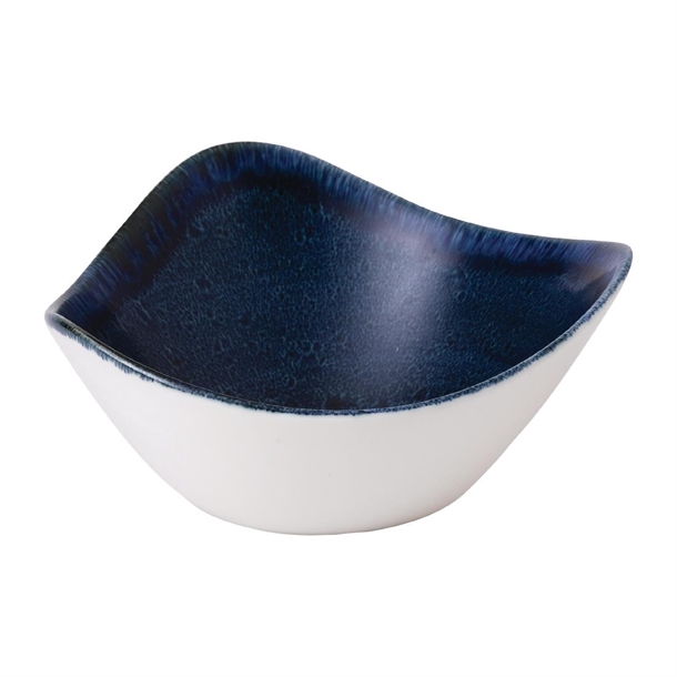 Super Vitrified Stonecast Plume Ultramarine Triangle Bowl 9oz (Box 12) (Direct)