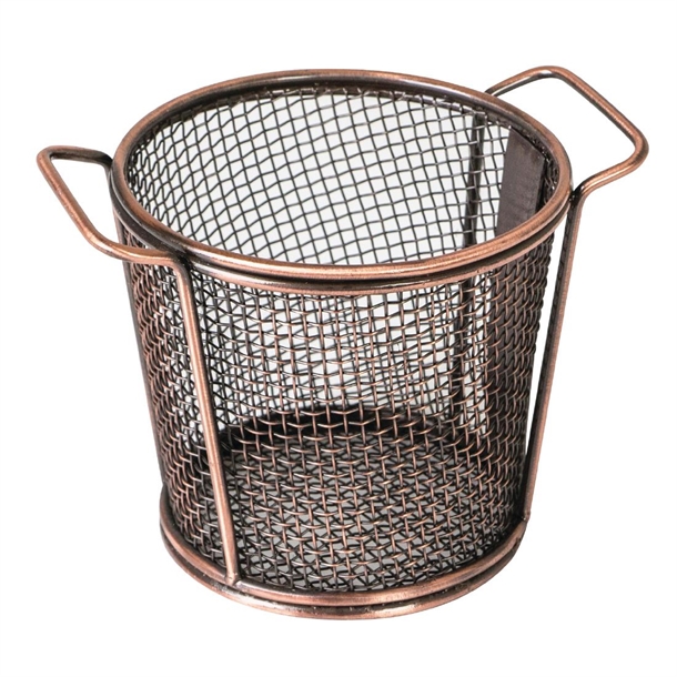 Moda Brooklyn Service Basket Round Antique Copper - 80x90mm (Box 6)