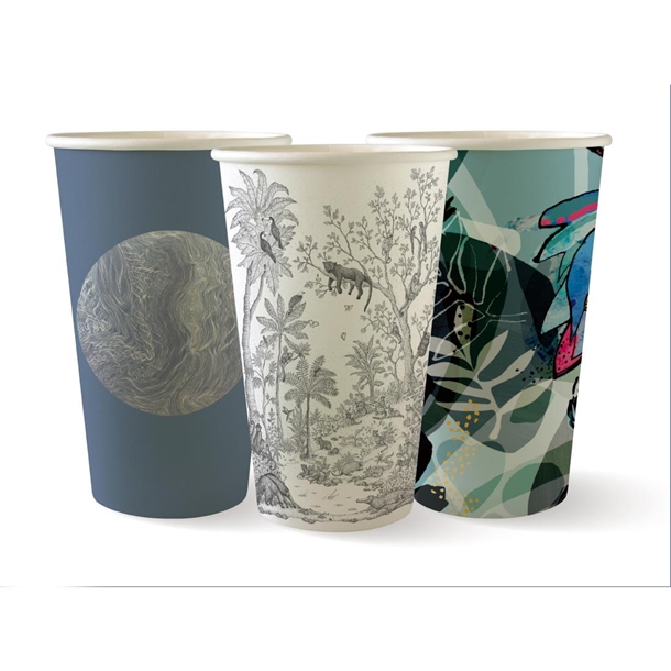 BioPak Hot Paper BioCup Single Wall Art Series 510ml 16oz 90mm (Box 1000)