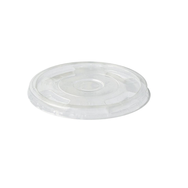 BioPak Cold BioCup Flat Lid Clear to Suit 360ml 500ml (Box 1000) (B2B)
