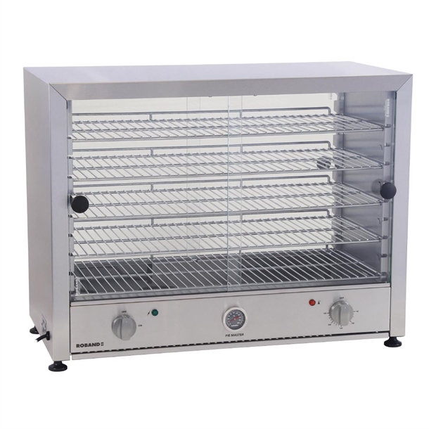 Roband Pie Master Pie Warmer PM100G Glass Doors Both Sides - 100 Pies