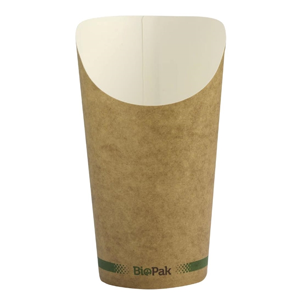 BioPak Medium Chip Cup Kraft - 16oz (Box 1000) (B2B)