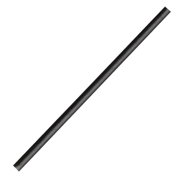 BioPak Cocktail Paper Straw Black - 120mm (Box 2500)