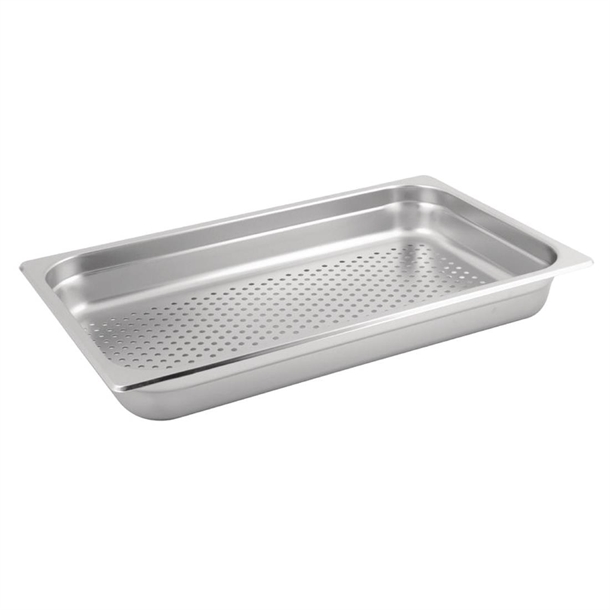 Trenton Stainless Steel 1/1 Anti Jam Gastronorm Tray Perforated - 100mm