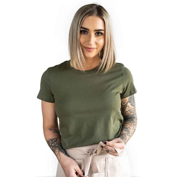 Miller Womens Cotton Crew Neck Regular Fit T-Shirt Army - Size XXL