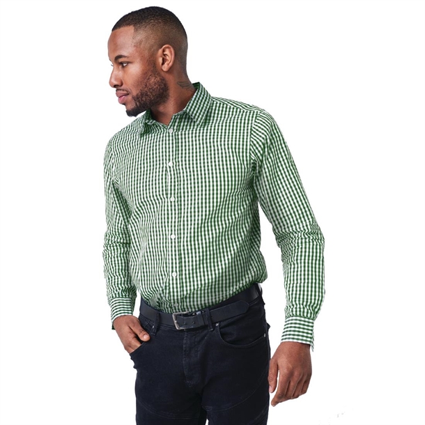 Teddy Mens Cotton Shirt Shirt Olive Gingham - Size XXL
