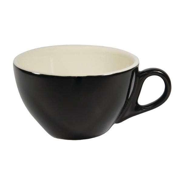 Brew Cappuccino Cup Onyx/White 220ml (Box 6) (B2B)